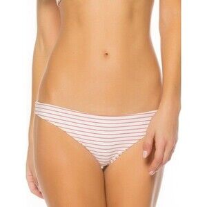 Agua Bendita Lola Sunlight Bikini Swim Bottom Striped White Pink Size XL
